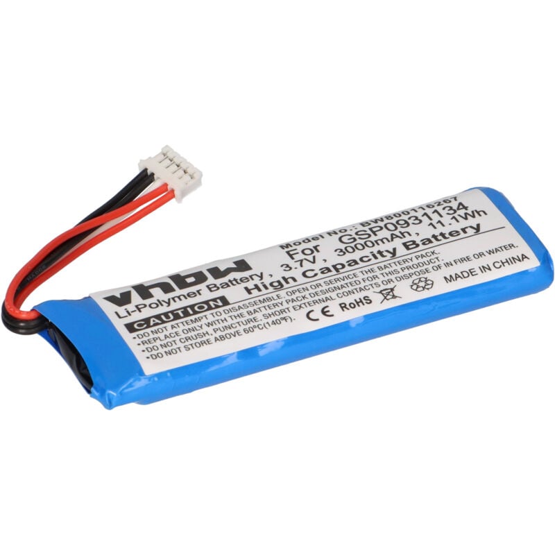 Vhbw - Akku kompatibel mit jbl Flip 3, 3 Splashproof, FLIP3GRAY Lautsprecher Boxen Speaker (3000mAh, 3,7V, Li-Polymer)