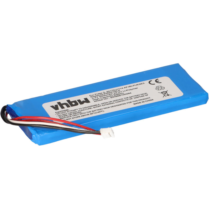 Vhbw - Akku kompatibel mit jbl Pulse 3, APPUESE3, 2017DJ1714 Lautsprecher Boxen Speaker (6000 mAh, 3,7 v, Li-Polymer)