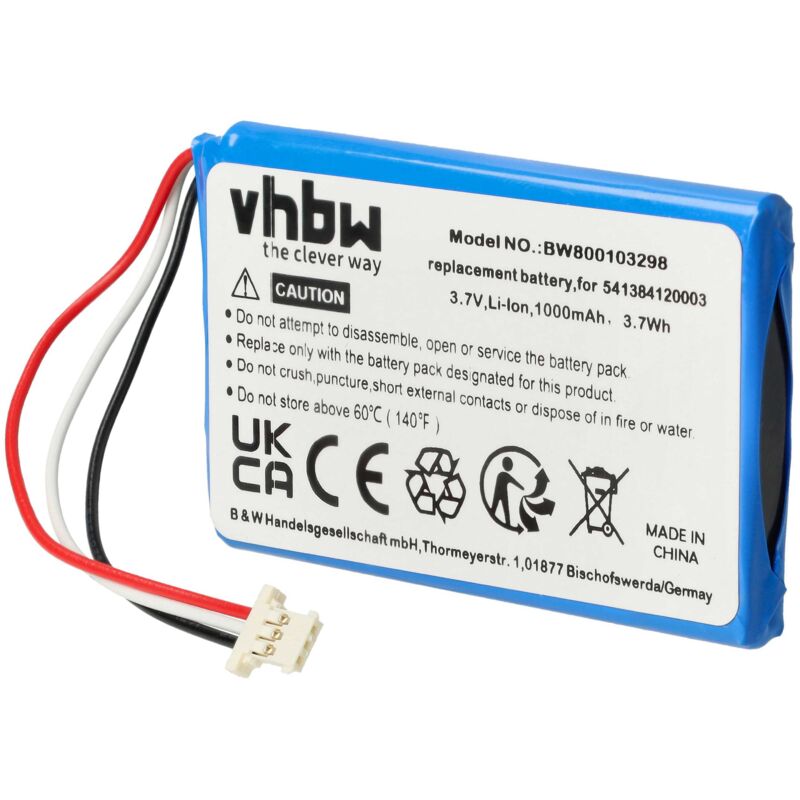 Vhbw - Akku kompatibel mit Navigon 42 Easy, 42 Live, 42 Plus, 42 Premium, 72 Easy gps Navigation Navi (1000mAh, 3,7V, Li-Ion)