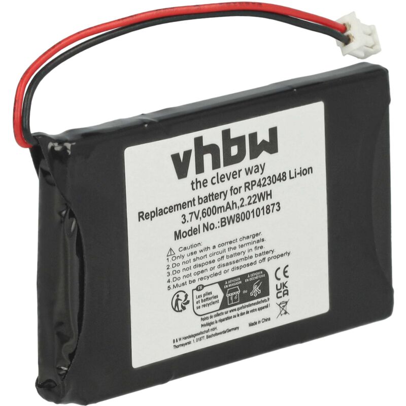 Vhbw - Akku kompatibel mit Supertooth Buddy schnurlos Festnetz Telefon (600 mAh, 3,7 v, Li-Ion)