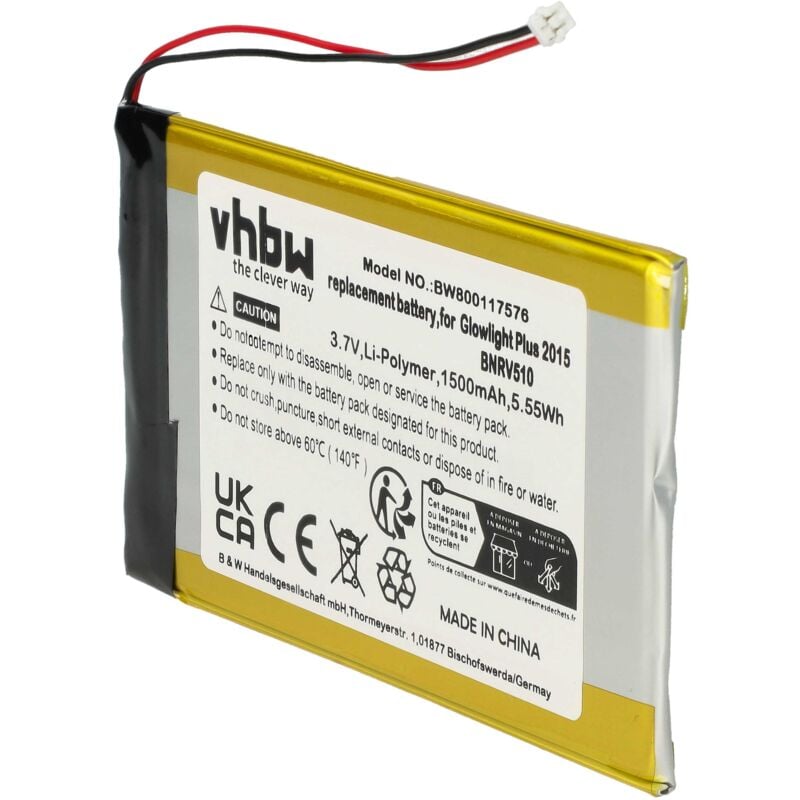 Vhbw - 1x Akku kompatibel mit Tolino Vision 4HD, 2 eBook Reader (1500 mAh, 3,7 v, Li-Polymer)