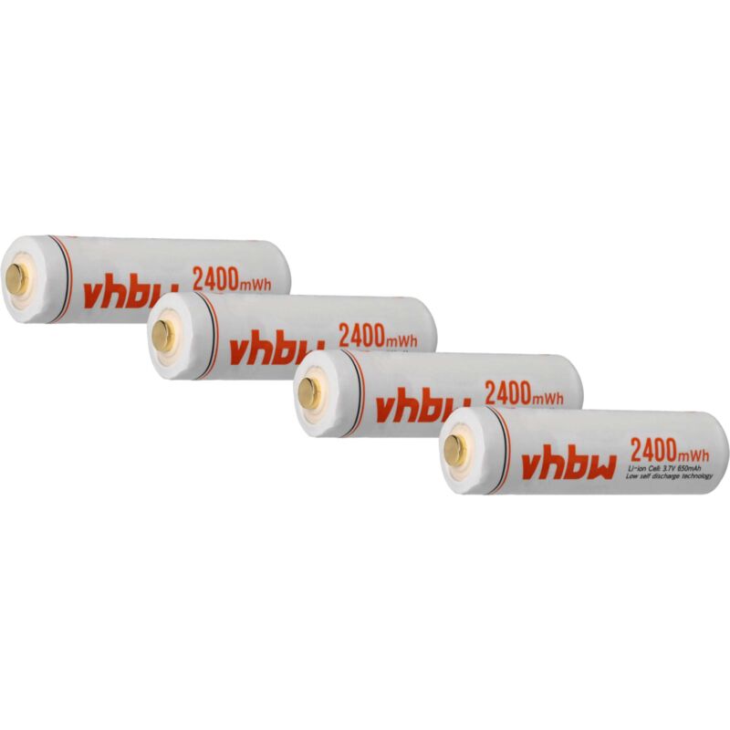 Vhbw - Akkus aa Mignon, 4 Stück für diverse Geräte - Akkuzellen, 650 mAh, 1,5 v, Li-Ion