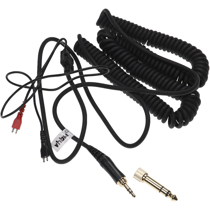 Audio aux Kabel kompatibel mit Sennheiser hd 25, hd 250, hd 414 Kopfhörer - Audiokabel 3,5 mm Klinkenstecker auf 6,3 mm, 1,5 - 4 m, Schwarz - Vhbw