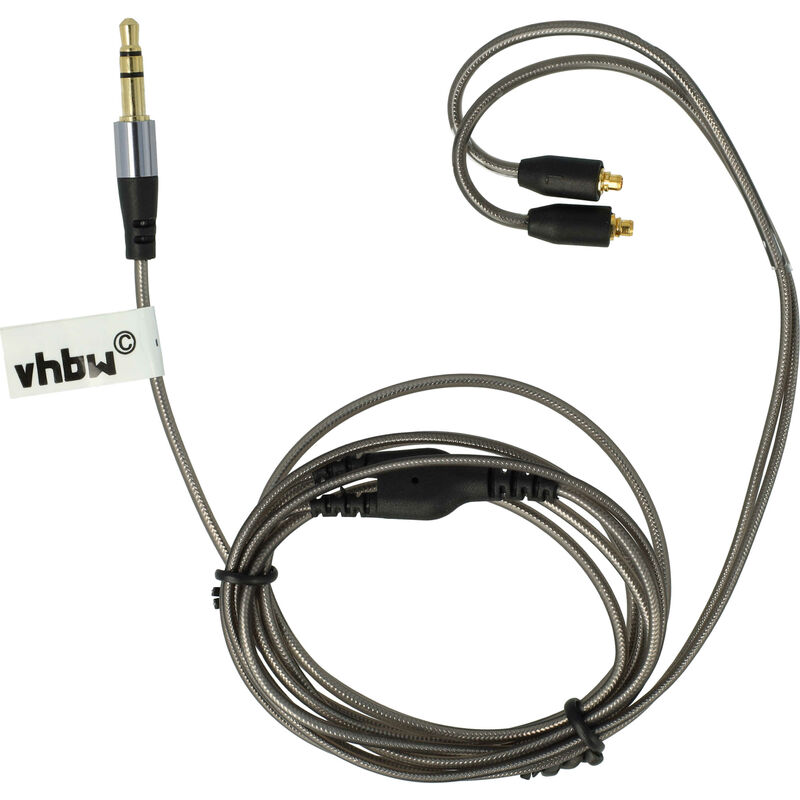 Vhbw - Audio aux Kabel kompatibel mit Sony XBA-Z5 Kopfhörer - Audiokabel 3,5 mm Klinkenstecker, 120 cm, Grau