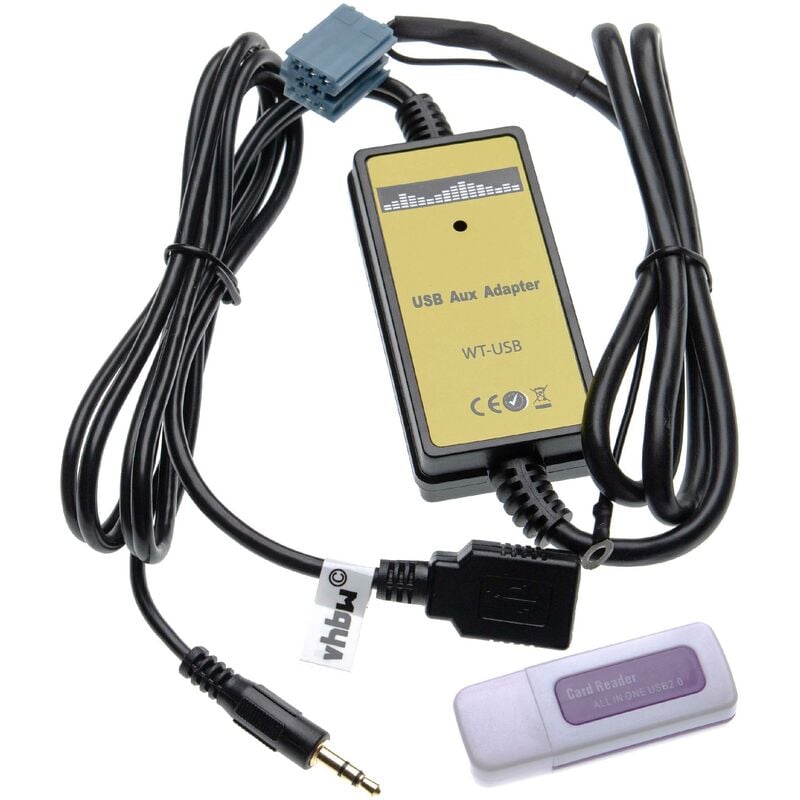Aux usb Audio Adapter Kabel kfz Radio kompatibel mit Ford mfd, Navi rns, Sound 2 Auto, Autoradio - Vhbw
