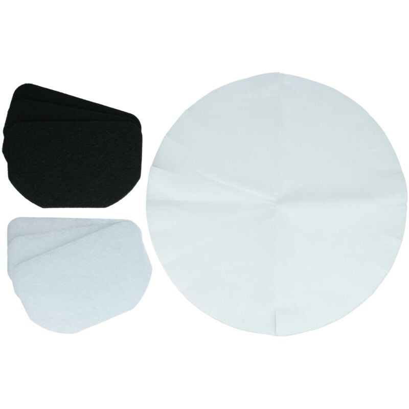 vhbw 6x Papierfilter, 3x Aktivkohlefilter, 3x Fettfilter kompatibel mit DeLonghi D677UX, D665U, D612U Fritteuse - 12-tlg. Filter-Set