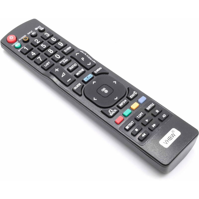vhbw Fernbedienung kompatibel mit LG 22LE3320, 19LV2500, 19LS4, 19LE5300, 22LE5500, 22LE5300, 22LK330 Fernseher, TV - Ersatzfernbedienung