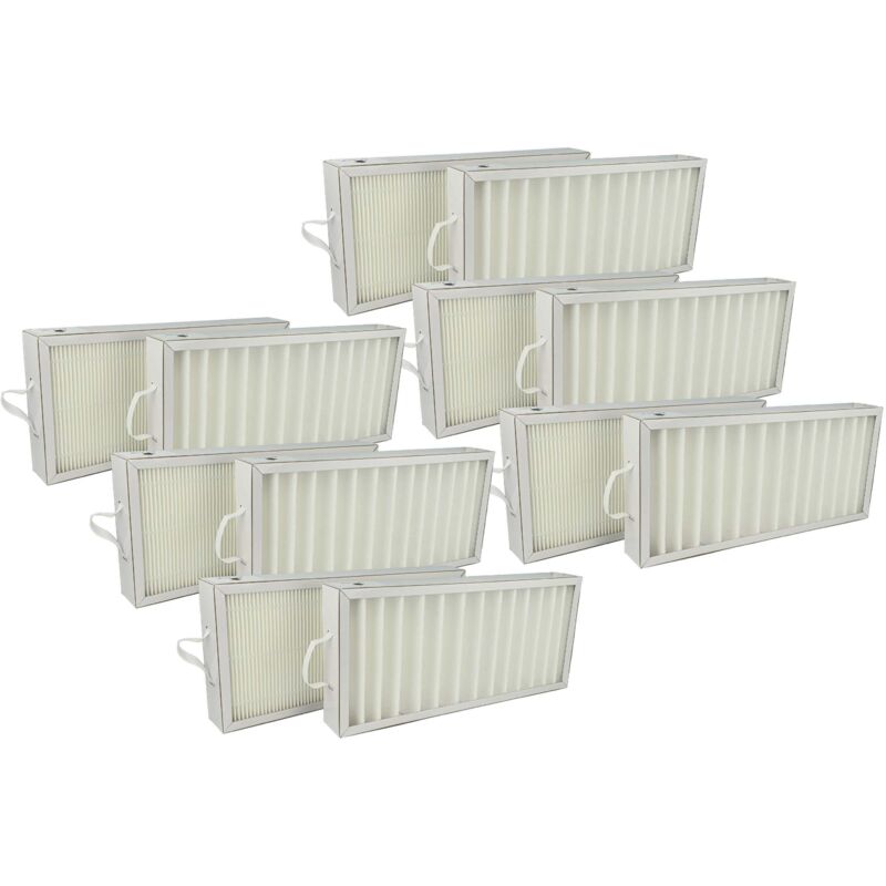 Filterset kompatibel mit Pluggit Avent P300N, AP300, P300 Lüftungsgerät - Luftfilter G4 / F7 (12 Stück), 35 x 16 x 4,5 cm, Weiß - Vhbw