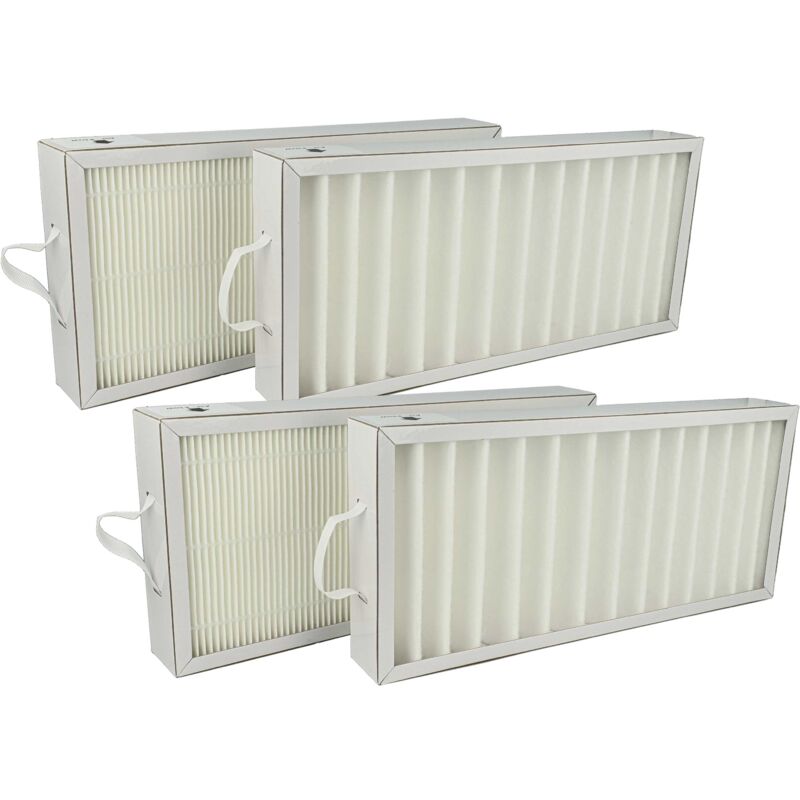 Filterset kompatibel mit Pluggit Avent P300N, AP300, P300 Lüftungsgerät - Luftfilter G4 / F7 (4 Stück), 35 x 16 x 4,5 cm, Weiß - Vhbw