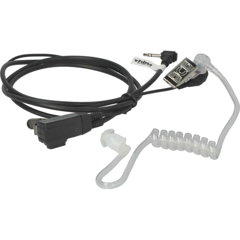 vhbw Headset kompatibel mit Motorola TKLR T6, TKLR T3, T9680, T9550XLR, T9550, T9650, T9580XLR, TKLR T8 Funkgerät - schwarz, Akustikschlauch