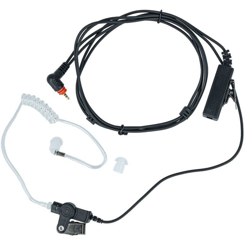 vhbw Headset kompatibel mit Motorola SL7550, SL1K, SL4010, SL1600, SL4000, SL7500, SL1M Funkgerät - transparent, schwarz