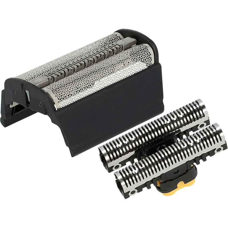 Kombi-Pack Scherteil kompatibel mit Braun Contour 370, 380, 5735, 5736, 390cc Elektrorasierer, Folie + Messerblock, schwarz - Vhbw