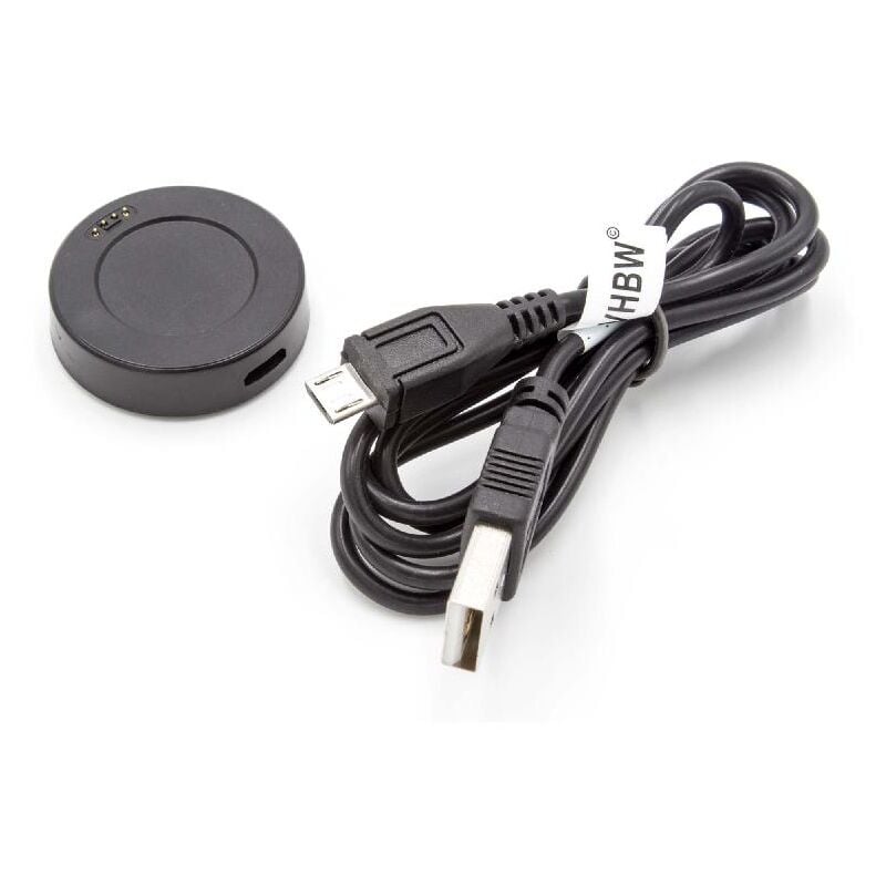 Vhbw - USB-Ladestation kompatibel mit Huawei Hauwei Watch Classic, Watch Smartwatch - Ladeschale mit Aufladekabel, 100 cm, Schwarz