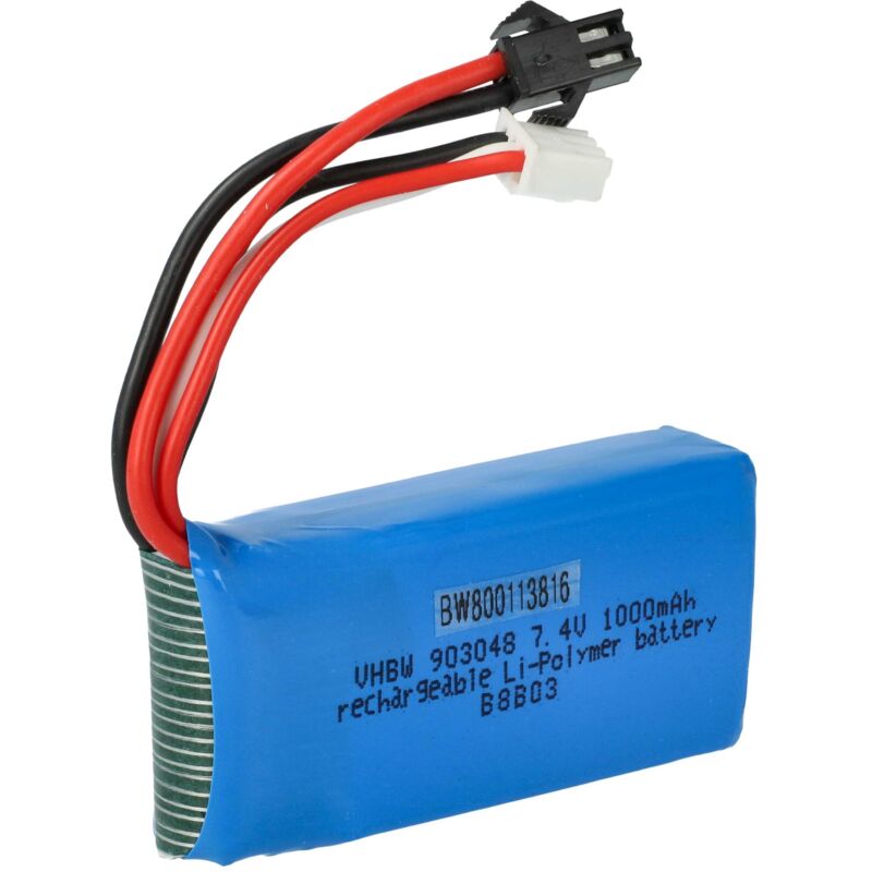 Vhbw - Akku kompatibel mit udi Lark fpv U842-1, Falcon U842 Drohne Multicopter Quadrocopter (1000 mAh, 7,4 v, Li-Ion)