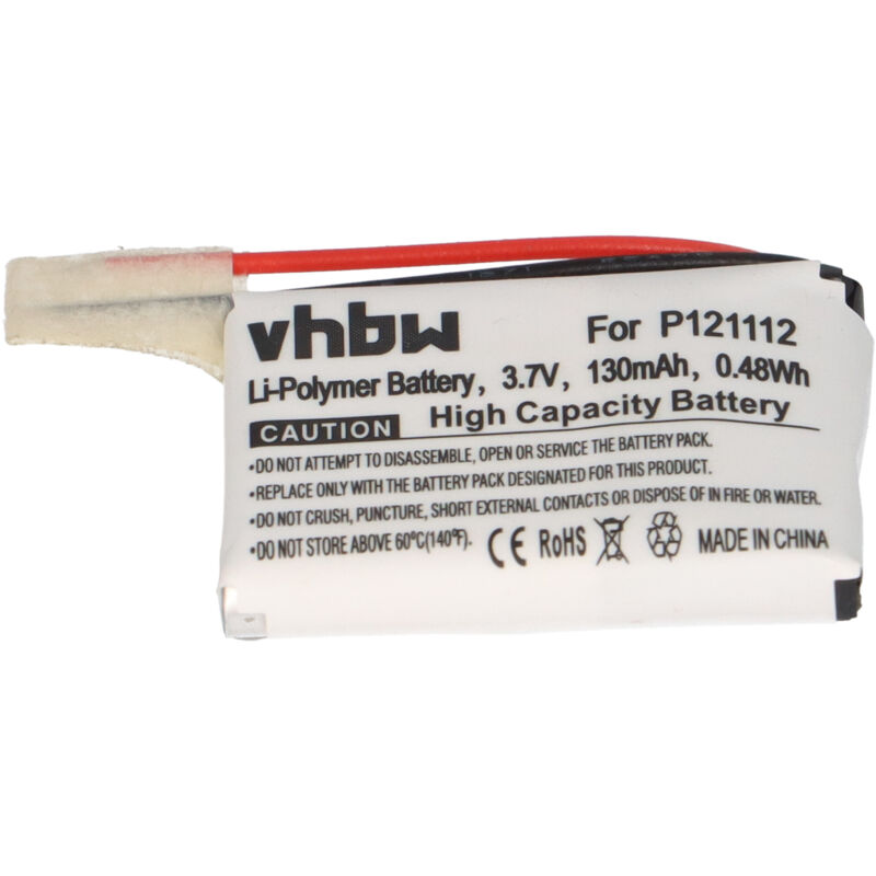 Vhbw - Akku kompatibel mit My Kronoz ZeWatch 2 Smartwatch Uhr Fitnessarmband (130 mAh, 3,7 v, Li-Polymer)