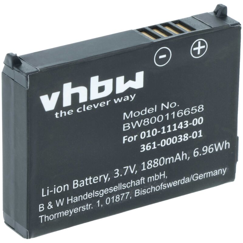 Vhbw - 1x Akku kompatibel mit Garmin Zumo 660LM, 650, 210 ce, 600, 660, 220, 665LM, 665, 210 gps Navigation Navi (1880 mAh, 3,7 v, Li-Ion)