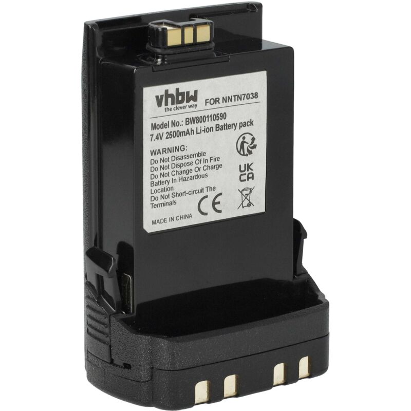 1x Akku kompatibel mit Motorola APX6000 P25, APX5000, APX6000, APX6000XE P25, APX6000XE Funkgerät, Walkie Talkie (2500 mAh, 7,4 v, Li-Ion) - Vhbw