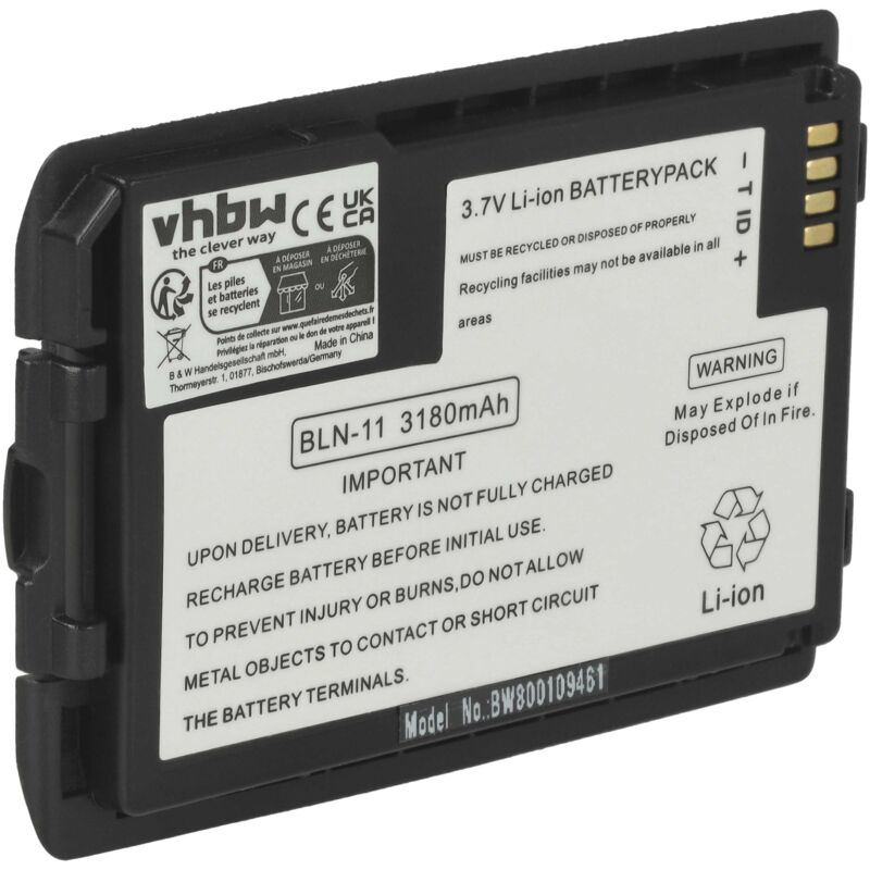vhbw Akku kompatibel mit EADS Tetra Cassidian TH1N, P8GR Funkgerät, Walkie Talkie (3180 mAh, 3,7 V, Li-Ion) - Ersatz für HT9980AA, BLN-11