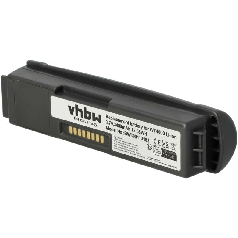 Vhbw - Akku kompatibel mit Symbol WT-4070, WT-4090, WT4000, WT4090, WT4070, WT4090i Barcodescanner pos (3400mAh, 3,7V, Li-Ion)