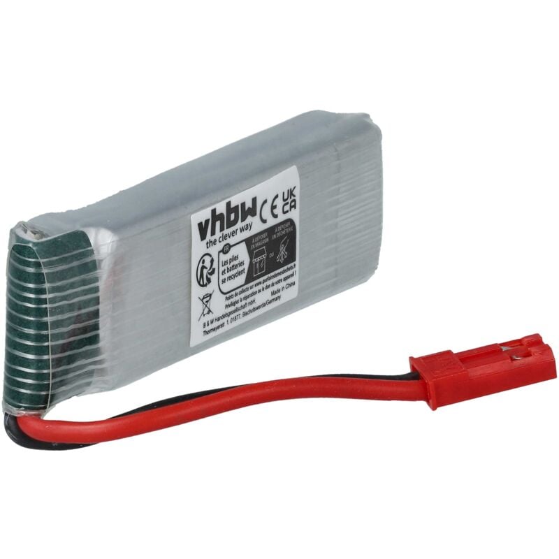 vhbw Akku kompatibel mit UDI U818A Quadrocopter Drohne Multicopter Quadrocopter (500 mAh, 3,7 V, Li-Ion)