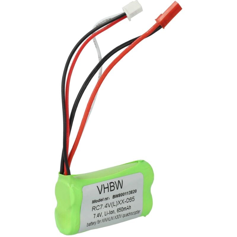 Vhbw - 1x Akku kompatibel mit XinXun ufo X30 v Intruder Drohne Multicopter Quadrocopter (650 mAh, 7,4 v, Li-Ion)