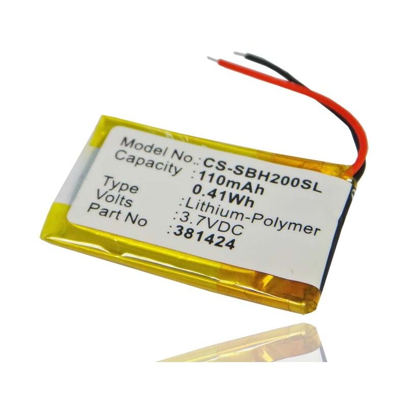 vhbw Akku kompatibel mit Sony SBH-20 MP3-Player Musik Player (110 mAh, 3,7 V, Li-Polymer)