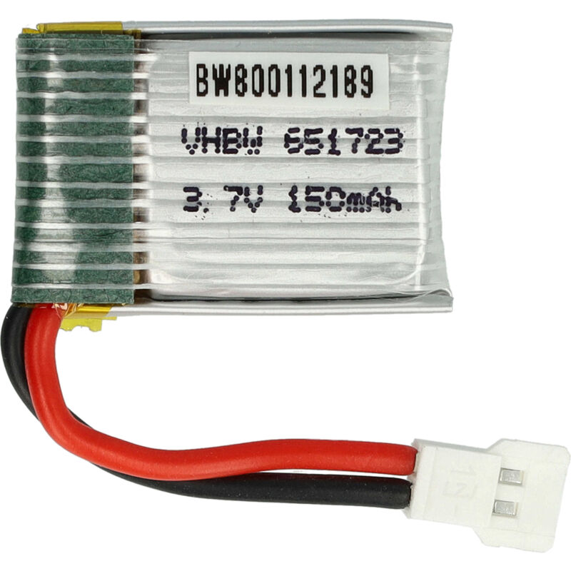 Vhbw - Akku für Modellbau z.B. Racing Car, Helikopter, Flugzeug (150mAh, 3,7V, Li-Polymer, 25 x 17,5 x 7,6 mm, 2 Pin Walkera)