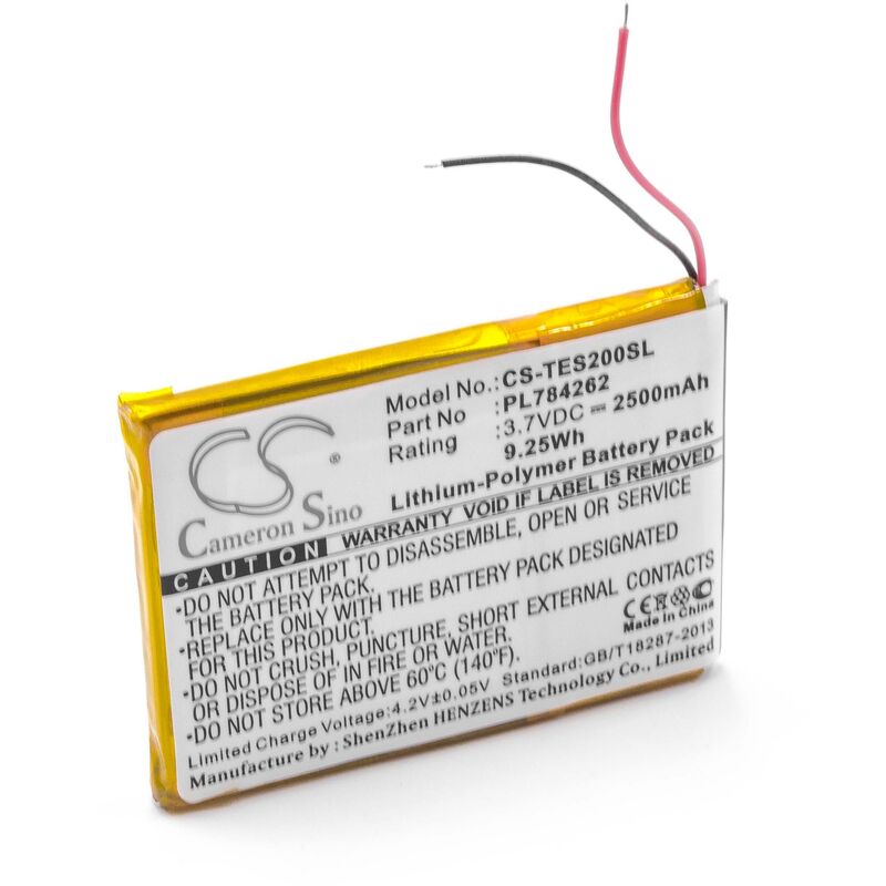 vhbw Akku Ersatz für Teasi PL784262 für GPS Navigation Navi (2500mAh, 3,7V, Li-Polymer)