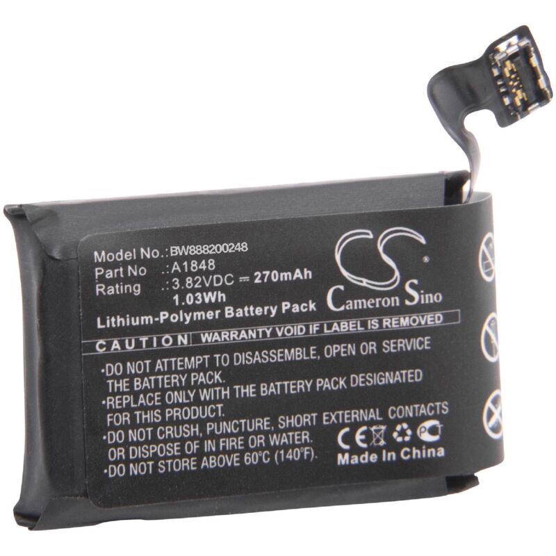 Vhbw - Akku kompatibel mit Apple Watch MQKV2LL/A, MQKW2LL/A, MQKU2LL/A Smartwatch Uhr Fitnessarmband (270 mAh, 3,82 v, Li-Polymer)