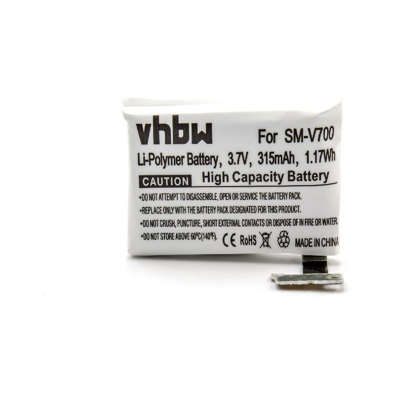 Vhbw - 1x Akku kompatibel mit Samsung Galaxy Gear V700 Smartwatch Uhr Fitnessarmband (315 mAh, 3,7 v, Li-Polymer)