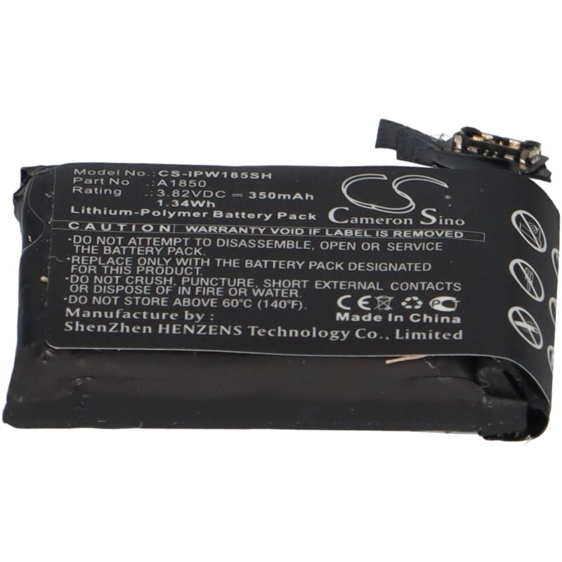 Vhbw - 1x Akku kompatibel mit Apple Watch GSRF-MQK62LL/A, GSRF-MQK32LL/A Smartwatch Uhr Fitnessarmband (350 mAh, 3,82 v, Li-Polymer)