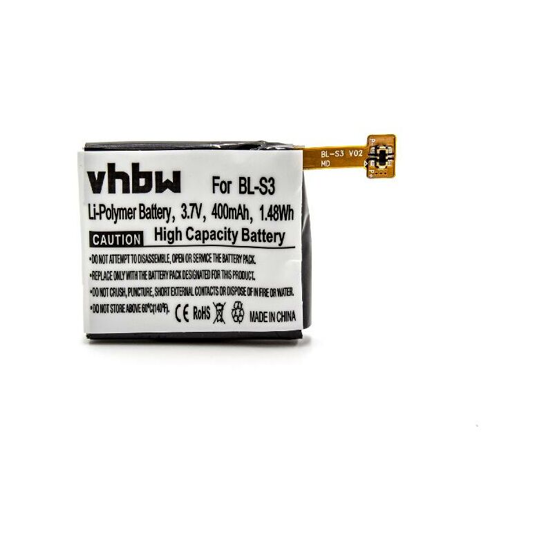 Vhbw - 1x Akku kompatibel mit lg Watch Urbane W150 Smartwatch Uhr Fitnessarmband (400 mAh, 3,7 v, Li-Polymer)