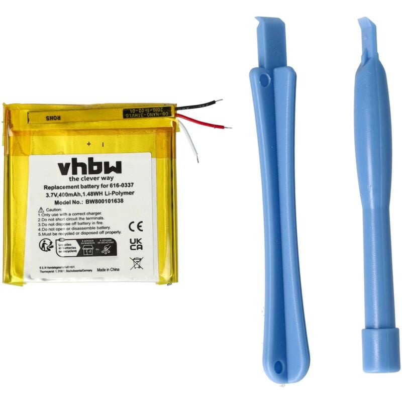 Vhbw - 1x Akku kompatibel mit Apple iPod Nano 8GB, MB261LL/A, MA978LL/A, MB253LL/A MP3-Player Musik Player (450 mAh, 3,7 v, Li-Polymer)