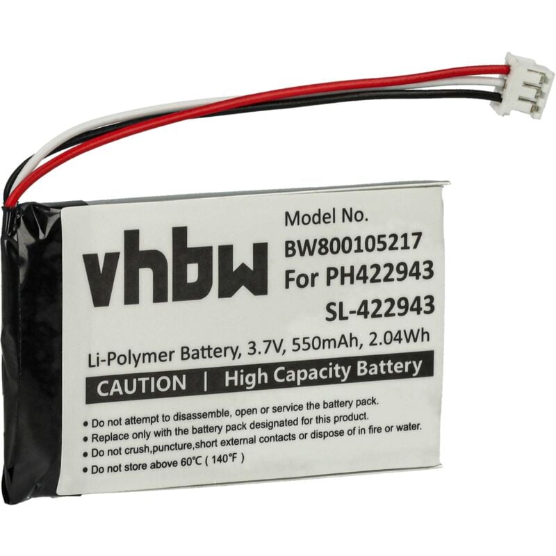 vhbw Akku kompatibel mit Grundig D780, D780A schnurlos Festnetz Telefon (550 mAh, 3,7 V, Li-Ion)