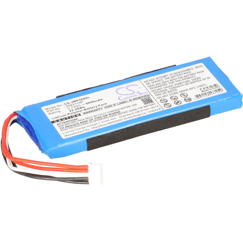 Vhbw - Akku kompatibel mit jbl Pulse 2, 2Blkus Lautsprecher Boxen Speaker (6000mAh, 3,7V, Li-Polymer)