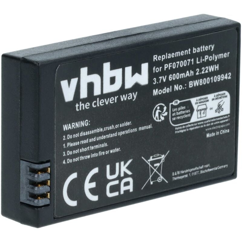 Vhbw - Akku kompatibel mit Parrot Minidrone Jumping Sumo, Rolling Spider Drohne Multicopter Quadrocopter (600mAh, 3,7V, Li-Polymer)