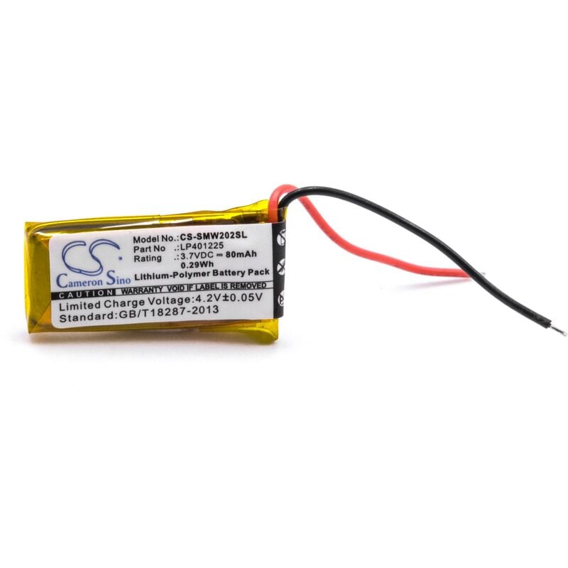 Vhbw - 1x Akku kompatibel mit Sony SBH80, NWZ-W202 MP3-Player Musik Player (80 mAh, 3,7 v, Li-Polymer)