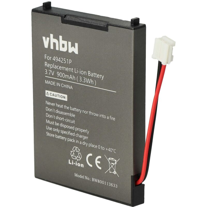 1x Akku kompatibel mit Audioline Watch & Care V130, V131, V132, V120, V150 Babyphone Babytalker (900 mAh, 3,7 v, Li-Ion) - Ersatz für 494251P,