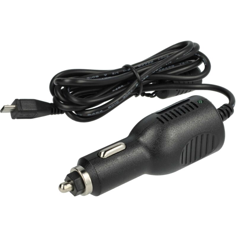 vhbw KFZ-Ladekabel kompatibel mit Falk Neo 640 LMU Navigationsgerät - 12V Ladegerät Schwarz