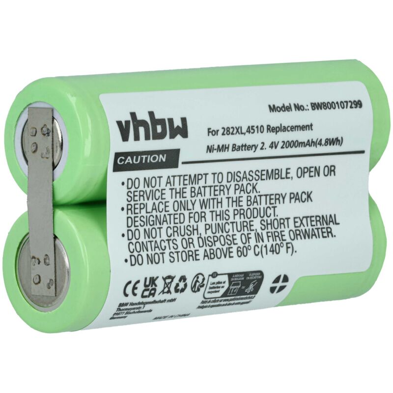 Akku kompatibel mit Braun 5586, 5585u Rasierer Haarschneider (2000mAh, 2,4V, NiMH) - Vhbw