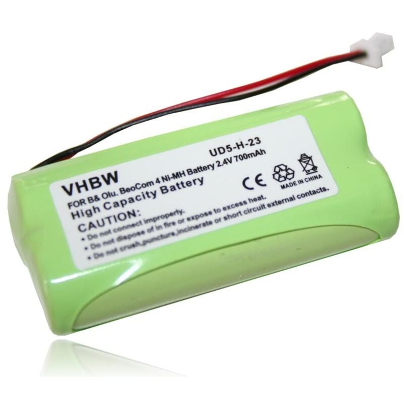 Vhbw - Akku kompatibel mit Bang & Olufsen BeoCom 4 schnurlos Festnetz Telefon (700 mAh, 2,4 v, NiMH)