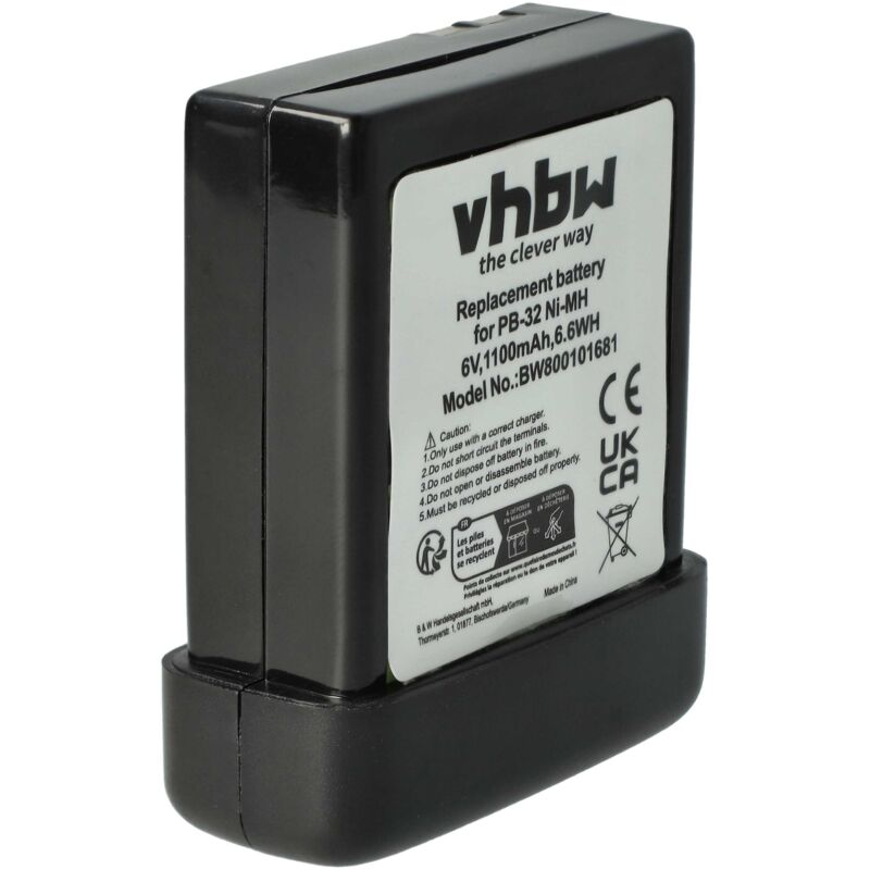 Vhbw - Akku Ersatz für Kenwood PB-32, PB-32H, PB-33, PB-34 für Funkgerät, Walkie Talkie (1100mAh, 6V, NiMH)