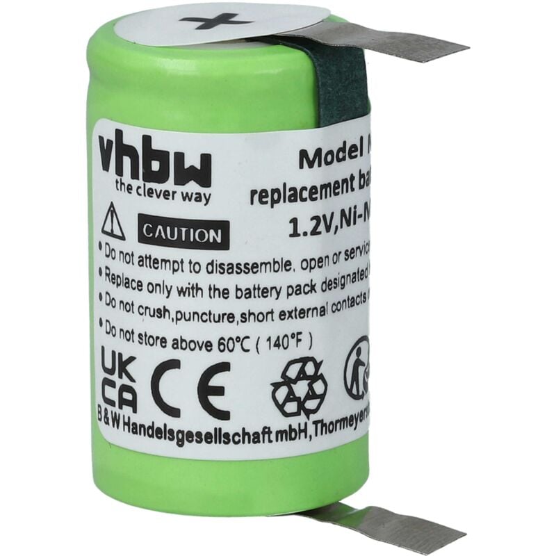 Vhbw - 1x Akku kompatibel mit Braun 5564, 5569, Razor 7, 5567, 5563 Rasierer (1100 mAh, 1,2 v, NiMH)