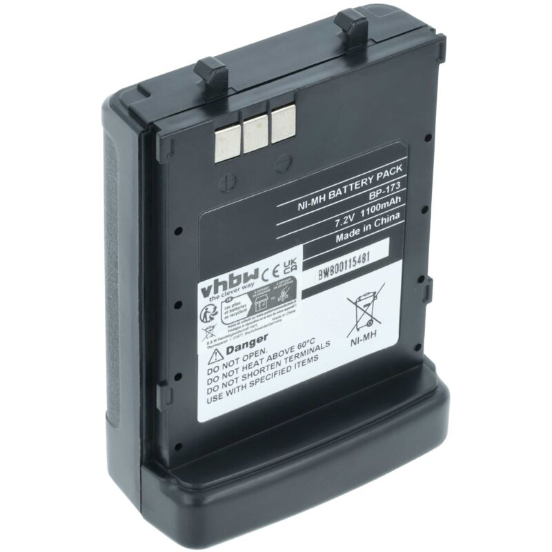 1x Akku kompatibel mit Icom IC-T7E, IC-W31A, IC-W32, IC-W31, IC-T70, IC-W31E, IC-T7A, IC-T7H Funkgerät, Walkie Talkie (1100 mAh, 7,2 v, NiMH) - Vhbw