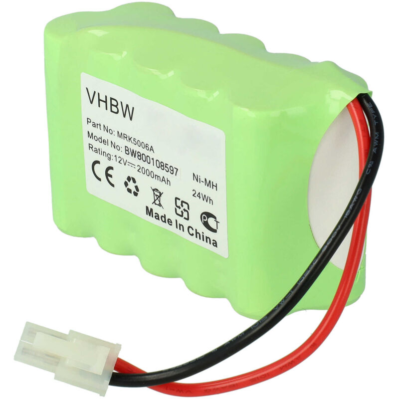 Vhbw - NiMH Akku 2000mAh (12V) kompatibel mit den Signalgeber von Wolf Garten Robo Scooter 400, 500, 600, 1800, 300 Ersatz für MRK5006A