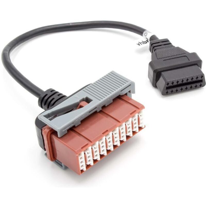 vhbw OBD2 - Adapterkabel 30Pin auf 16Pin für OBD-Diagnosegerät kompatibel mit ältere Peugeot 106, 406, 605, 806, Expert - mit dem 30Pin-Anschluss