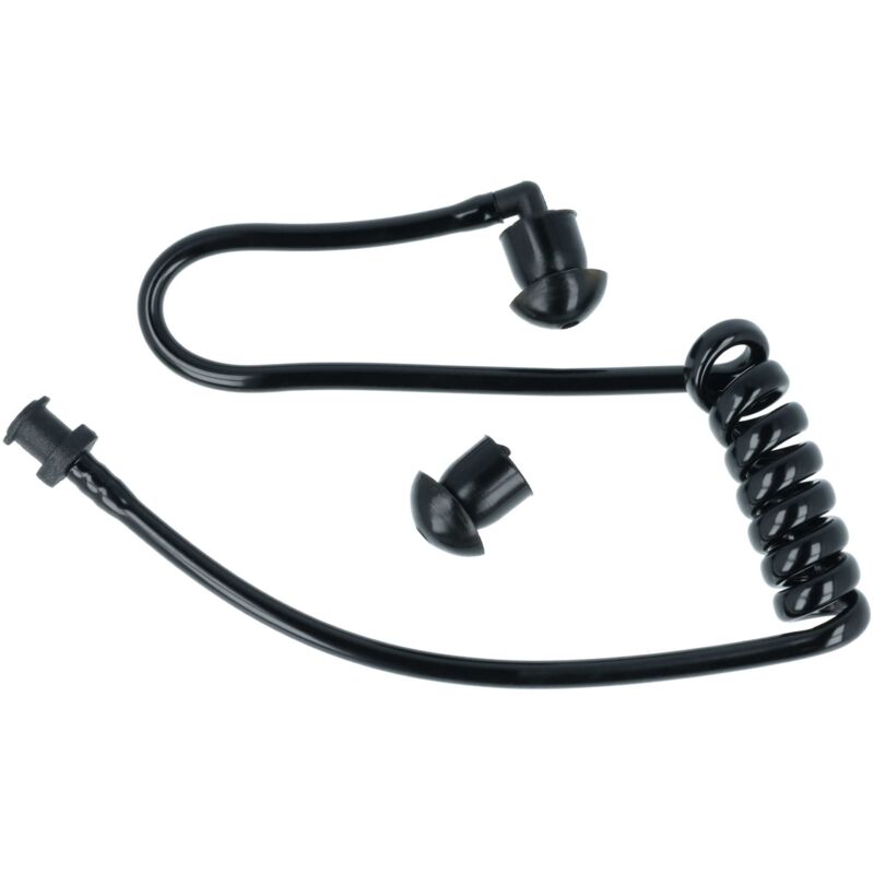 Vhbw - Security Schallschlauch Ohrhörer 2 x Ohrstöpsel, schwarz / transparent kompatibel mit Headset, Funkgerät - unauffällig, dezent, guter Halt