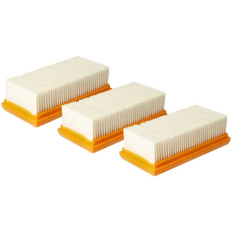 Set 3x Flachfaltenfilter kompatibel mit Nilfisk vhs 40 L40 lc fm ic, 40 L30 pc Staubsauger - Motorkühlluftfilter - Vhbw