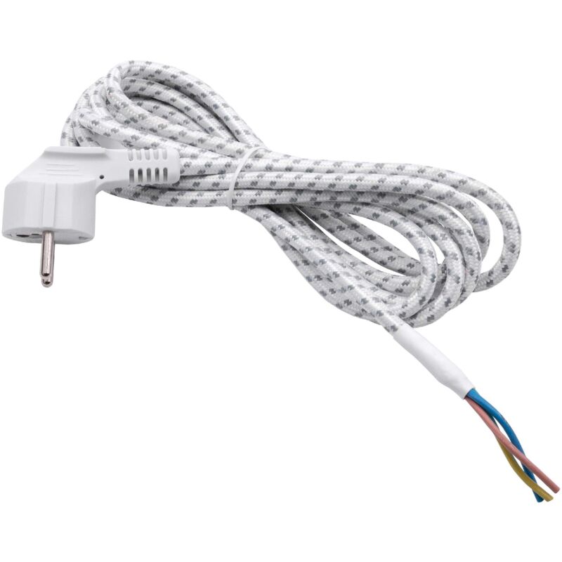 vhbw Universal Stromkabel, Anschlussleitung kompatibel mit Bügeleisen (2.80m) - flexible, robust, passgenau mit Schutzkontakt-Stecker und Aderenden