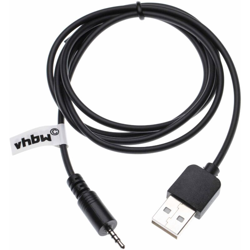 vhbw USB Klinke Ladekabel kompatibel mit JBL Synchros E50BT, E50, E40BT, E40, J56, J56BT Kopfhörer - USB auf AUX Klinkenstecker - Überarbeitete